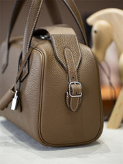 Luxury Taurillon Clemence Leather Boston Shoulder Bag, Calf Leather Leather Handbag & Shoulder Bag for Women
