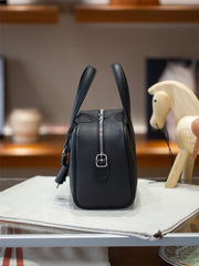 Luxury Taurillon Clemence Leather Boston Shoulder Bag, Calf Leather Leather Handbag & Shoulder Bag for Women