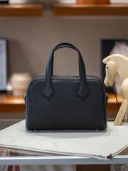 Luxury Taurillon Clemence Leather Boston Shoulder Bag, Calf Leather Leather Handbag & Shoulder Bag for Women