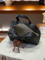 Luxury Taurillon Clemence Leather Boston Shoulder Bag, Calf Leather Leather Handbag & Shoulder Bag for Women
