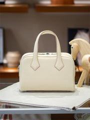 Luxury Taurillon Clemence Leather Boston Shoulder Bag, Calf Leather Leather Handbag & Shoulder Bag for Women