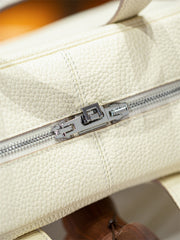 Luxury Taurillon Clemence Leather Boston Shoulder Bag, Calf Leather Leather Handbag & Shoulder Bag for Women