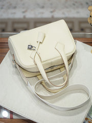 Luxury Taurillon Clemence Leather Boston Shoulder Bag, Calf Leather Leather Handbag & Shoulder Bag for Women