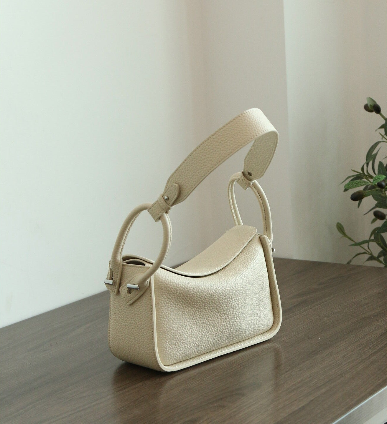 Luxury Togo Calfskin Leather Pillow Bag |  Minimalist Slouchy Crossbody & Shoulder Bag | 2026 Designer Collection
