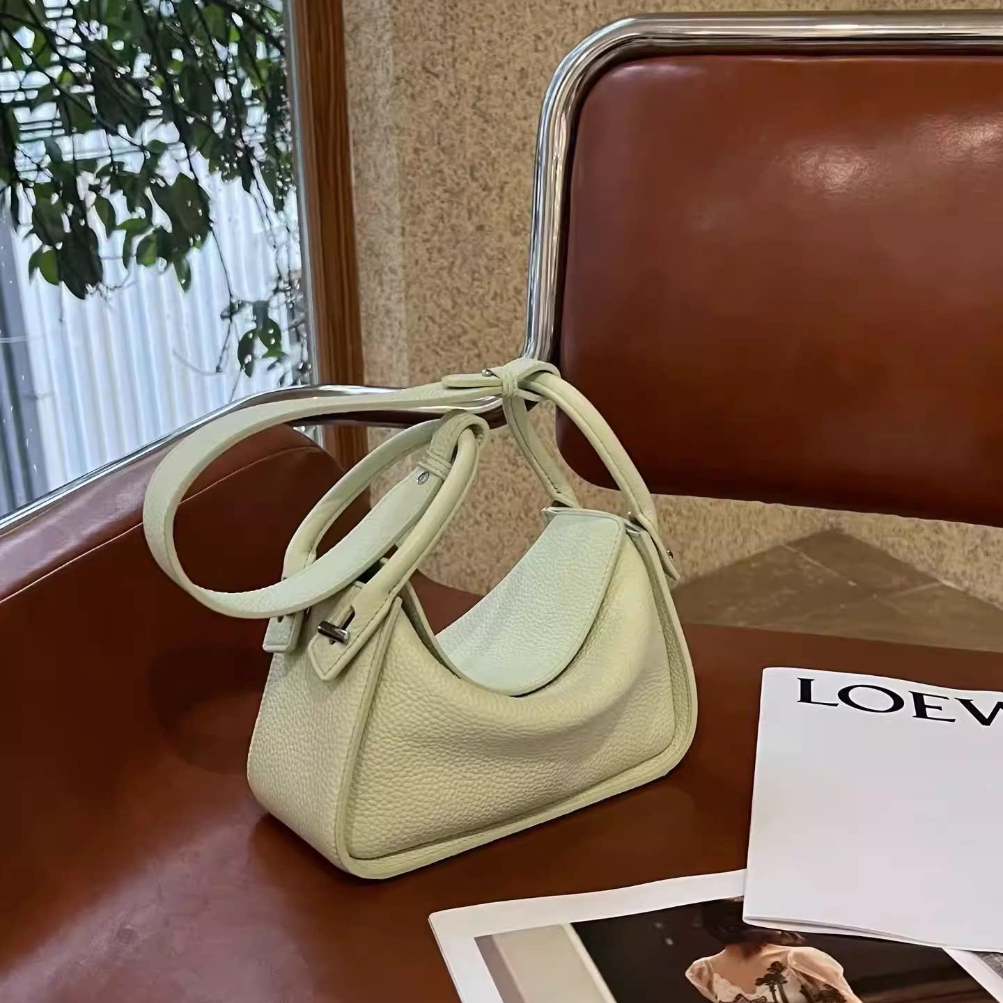 Luxury Togo Calfskin Leather Pillow Bag |  Minimalist Slouchy Crossbody & Shoulder Bag | 2026 Designer Collection