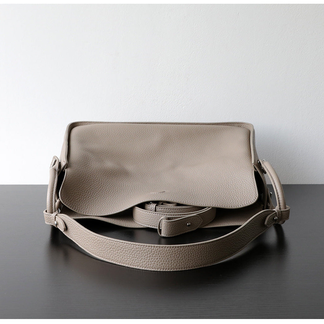 Luxury Togo Calfskin Leather Pillow Bag |  Minimalist Slouchy Crossbody & Shoulder Bag | 2026 Designer Collection
