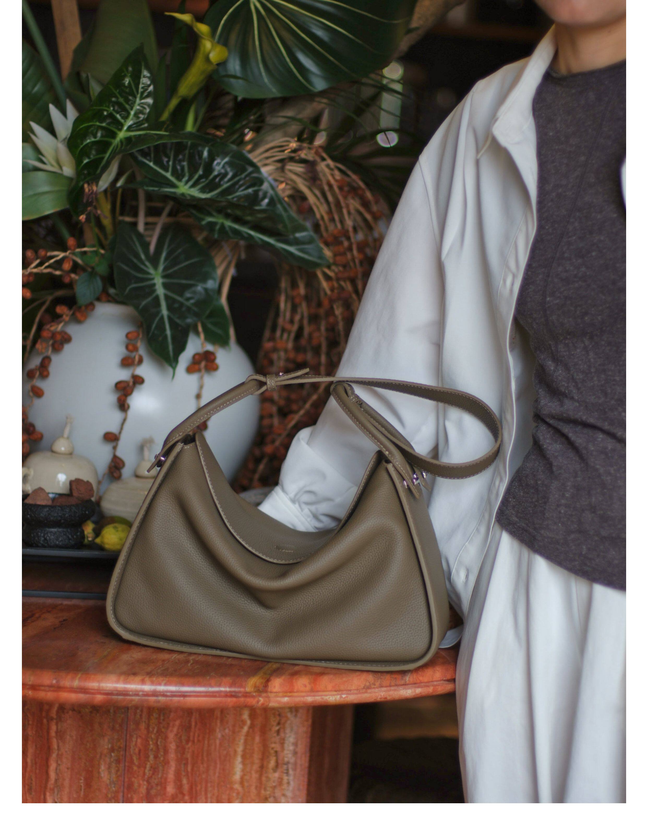 Luxury Togo Calfskin Leather Pillow Bag |  Minimalist Slouchy Crossbody & Shoulder Bag | 2026 Designer Collection