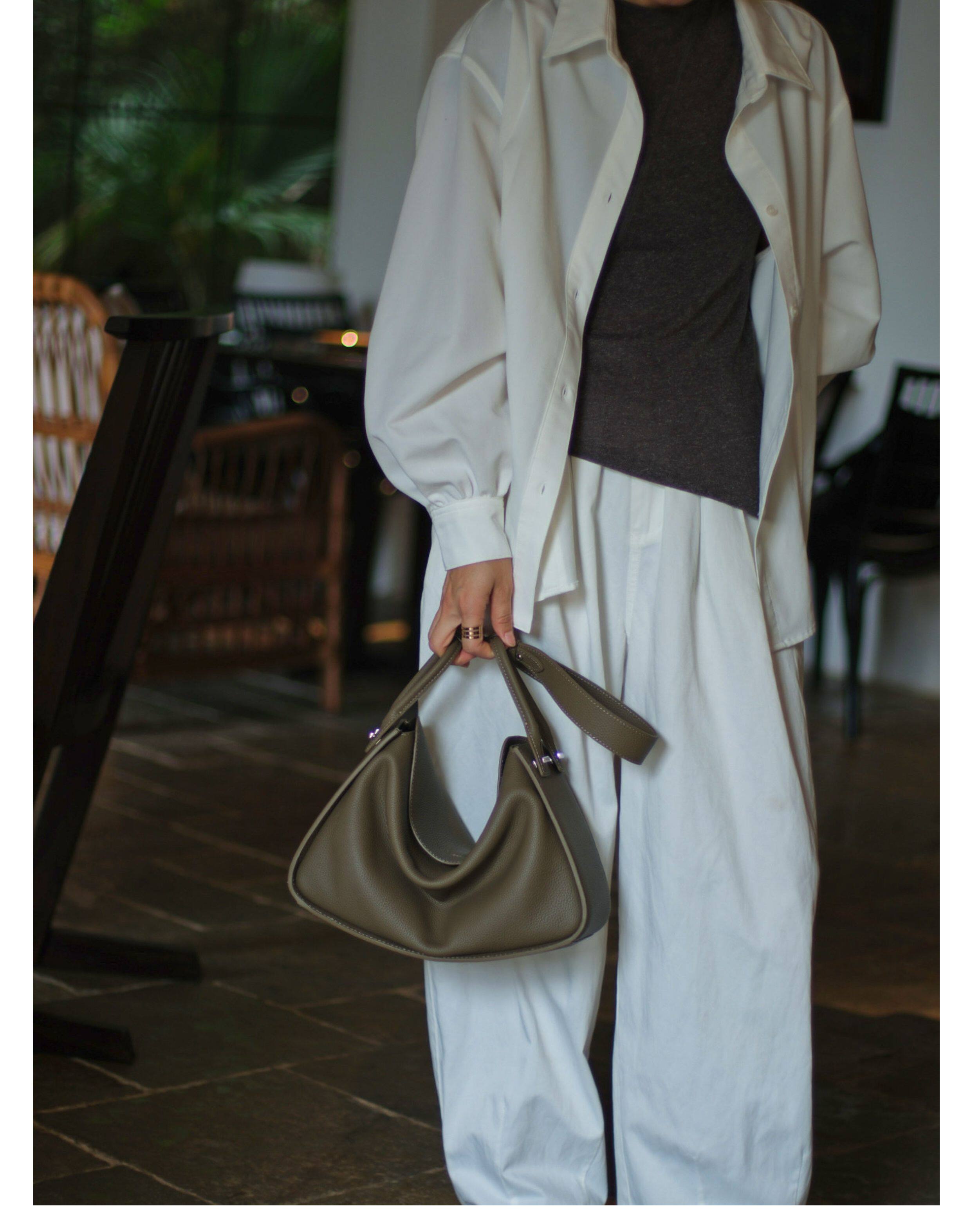 Luxury Togo Calfskin Leather Pillow Bag |  Minimalist Slouchy Crossbody & Shoulder Bag | 2026 Designer Collection