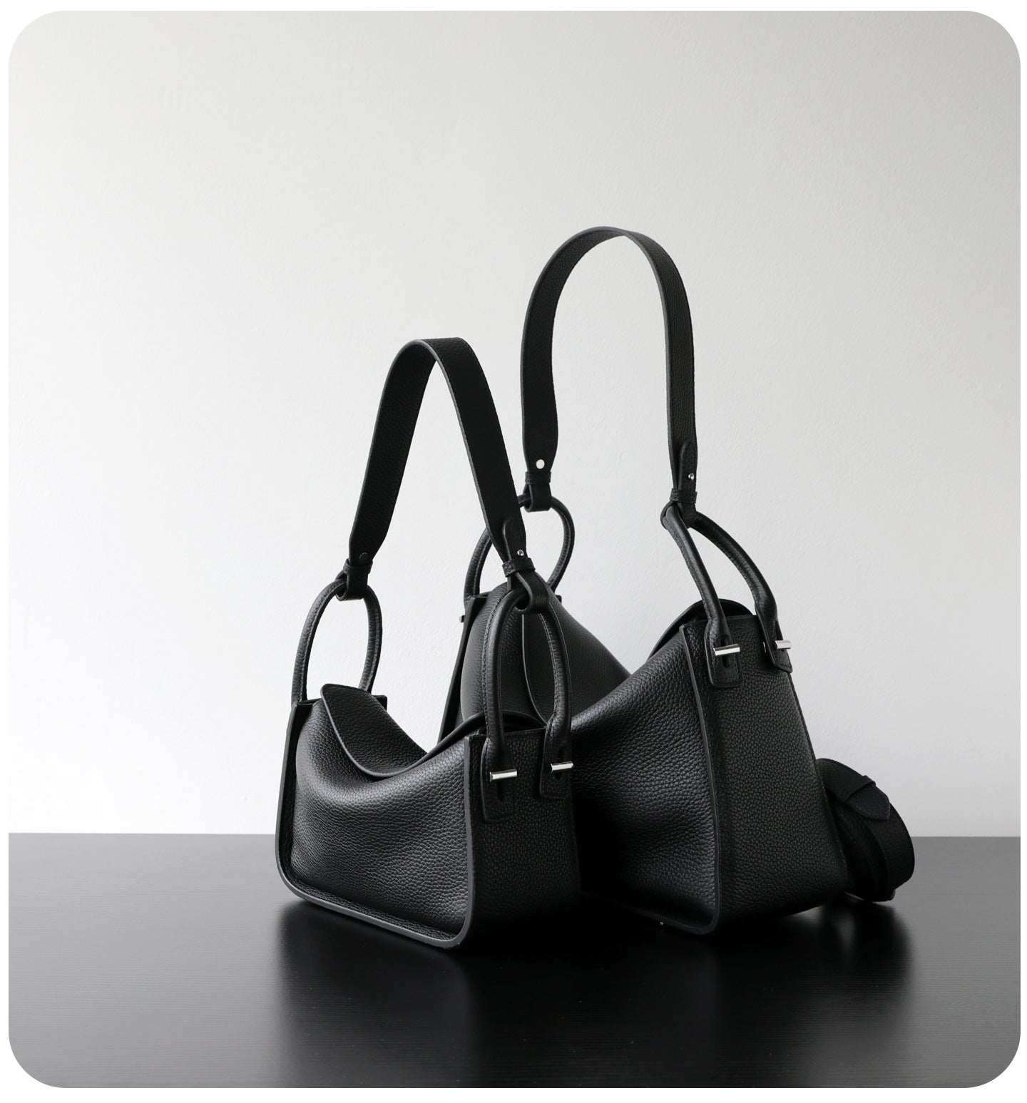 Luxury Togo Calfskin Leather Pillow Bag |  Minimalist Slouchy Crossbody & Shoulder Bag | 2026 Designer Collection