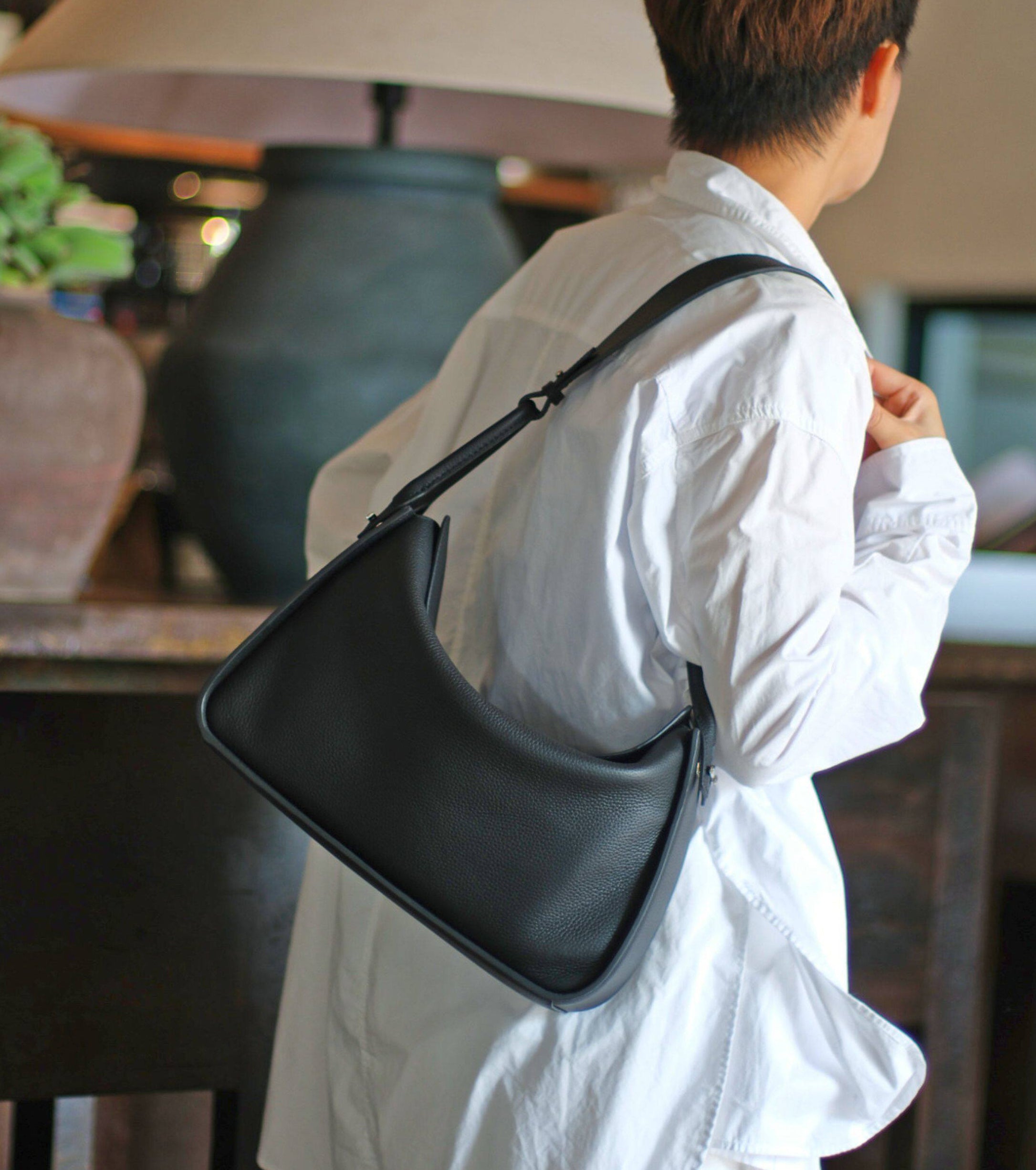 Luxury Togo Calfskin Leather Pillow Bag |  Minimalist Slouchy Crossbody & Shoulder Bag | 2026 Designer Collection