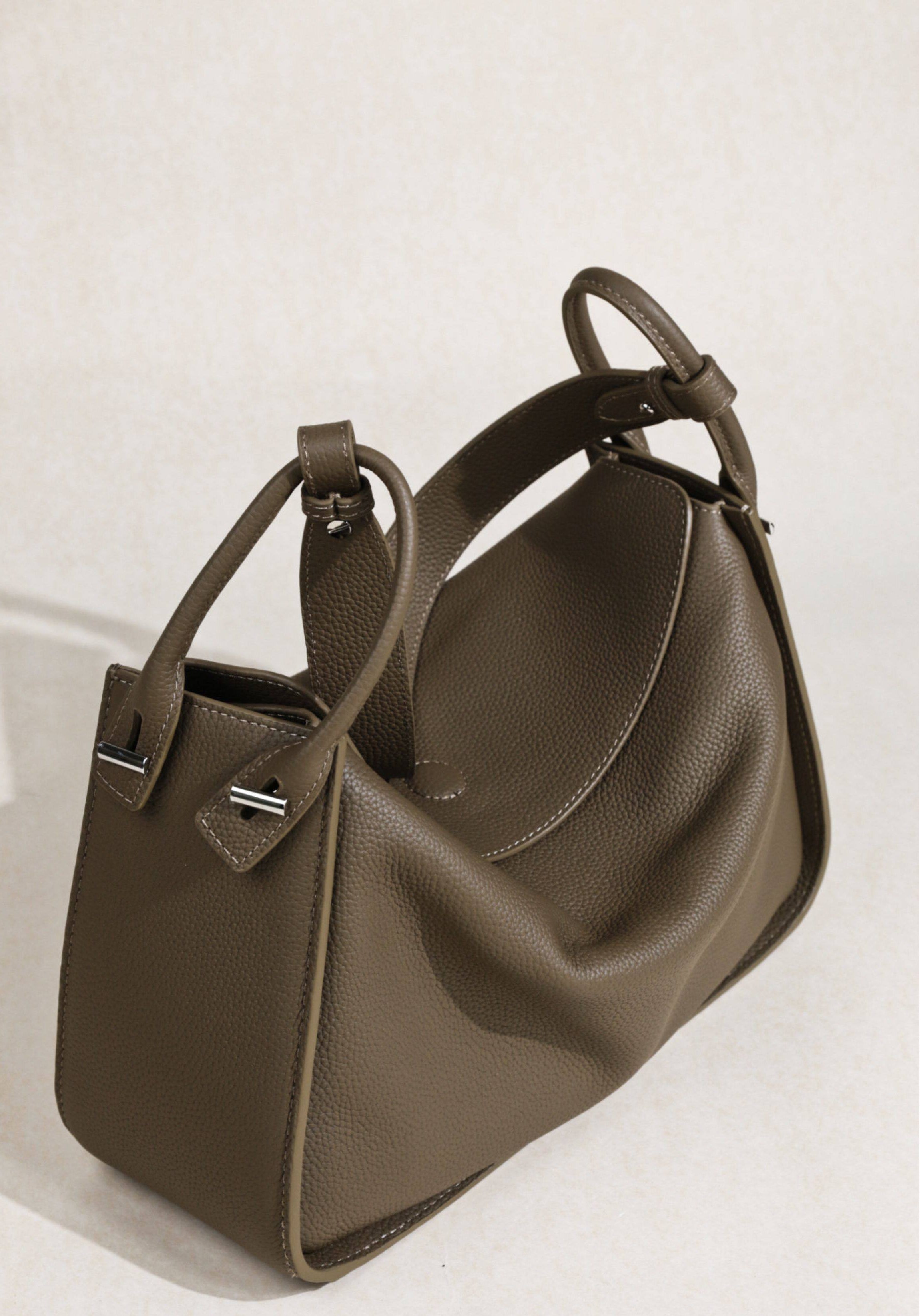 Luxury Togo Calfskin Leather Pillow Bag |  Minimalist Slouchy Crossbody & Shoulder Bag | 2026 Designer Collection