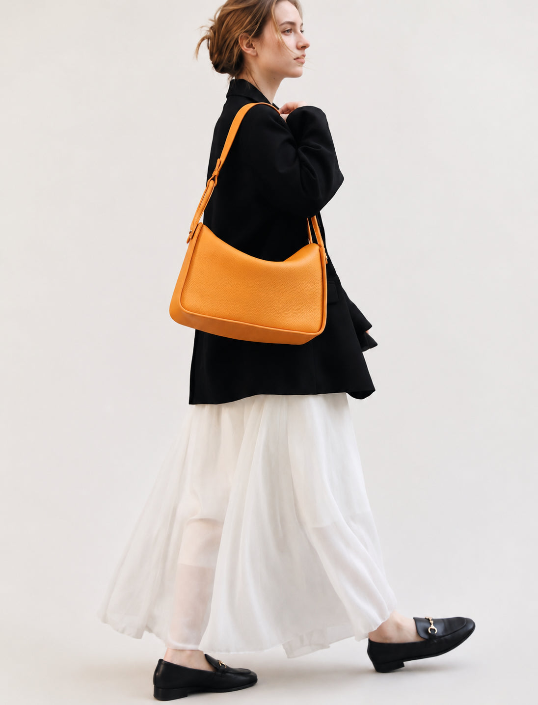 Luxury Togo Calfskin Leather Pillow Bag |  Minimalist Slouchy Crossbody & Shoulder Bag | 2026 Designer Collection