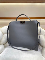 Luxury Togo Leather Structured Brief Tote, Unisex Shoulder Bag & Handbag, Laptop Bag