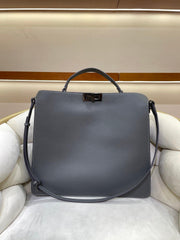 Luxury Togo Leather Structured Brief Tote, Unisex Shoulder Bag & Handbag, Laptop Bag