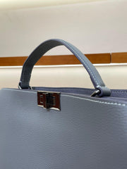 Luxury Togo Leather Structured Brief Tote, Unisex Shoulder Bag & Handbag, Laptop Bag