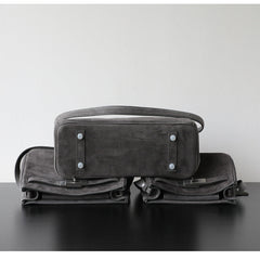 Luxury Vintage Brown Suede Bag, Handmade Lambskin Suede Shoulder & Crossbody Small Square Bag