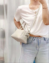 Luxury Women's Lambskin Woven Boston Crossbody Bag | Handcrafted Versatile Shoulder Bag