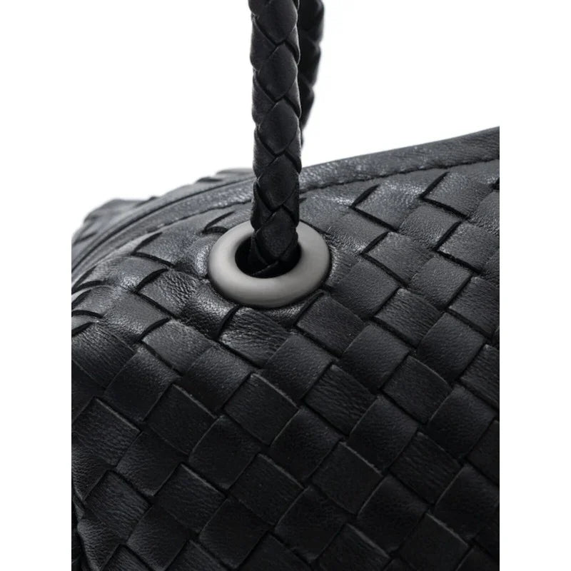 Luxury Women's Lambskin Woven Boston Crossbody Bag | Handcrafted Versatile Shoulder Bag - Image 8