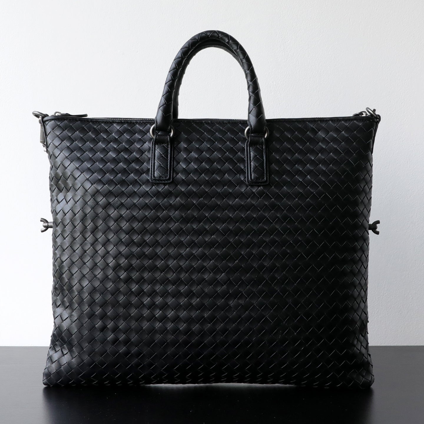 Italy Lambskin Leather Tote Black, Large Intrecciato Leather Bag, Quilted Elegant Tote in Trendy, Boutique Bag, Classic Gift to Her