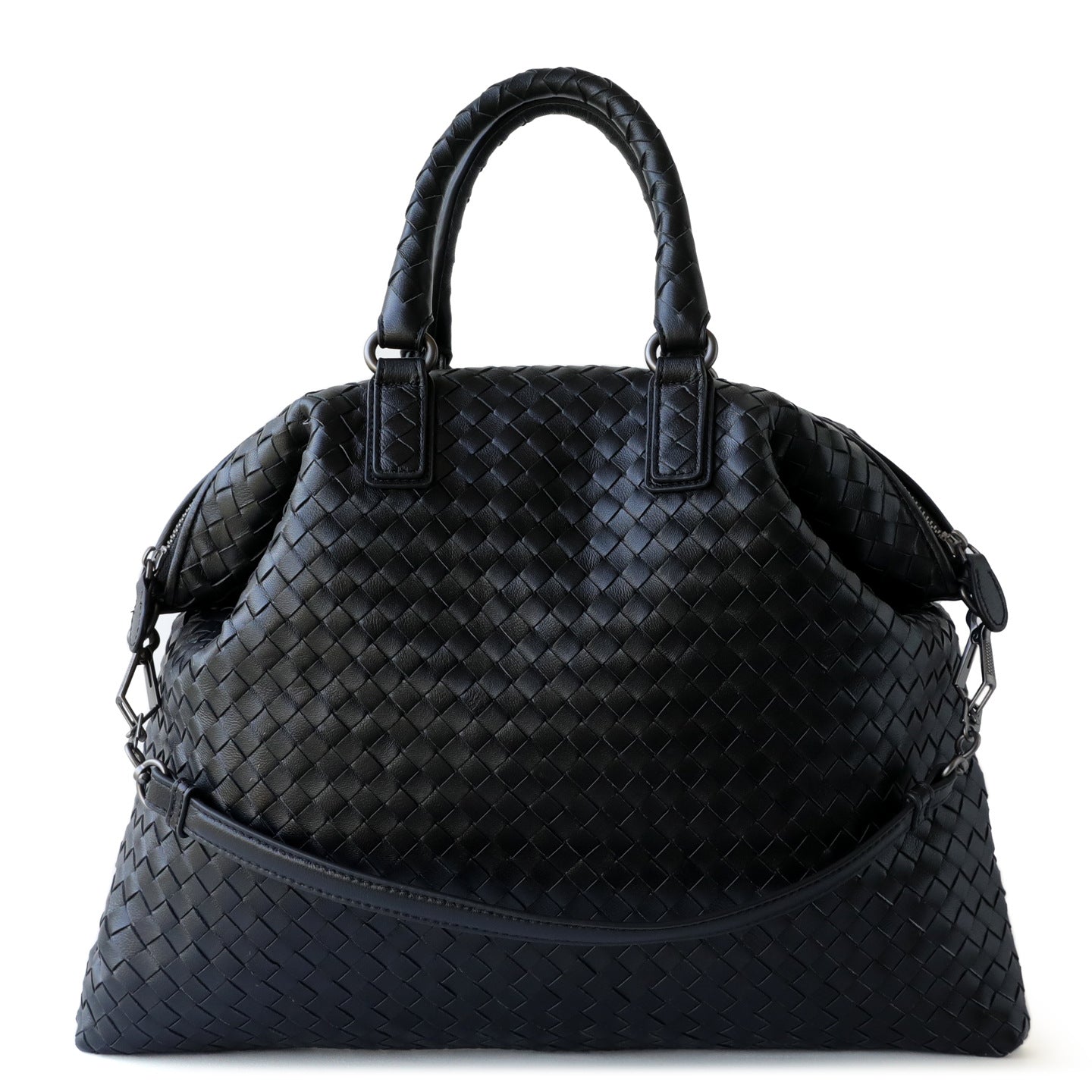 Italy Lambskin Leather Tote Black, Large Intrecciato Leather Bag, Quilted Elegant Tote in Trendy, Boutique Bag, Classic Gift to Her