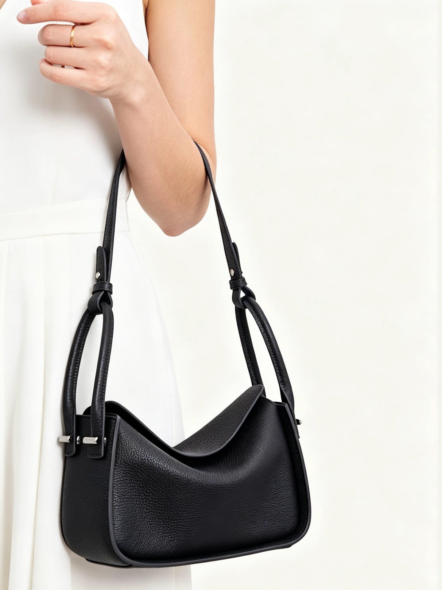 Luxury Togo Calfskin Leather Pillow Bag |  Minimalist Slouchy Crossbody & Shoulder Bag | 2026 Designer Collection