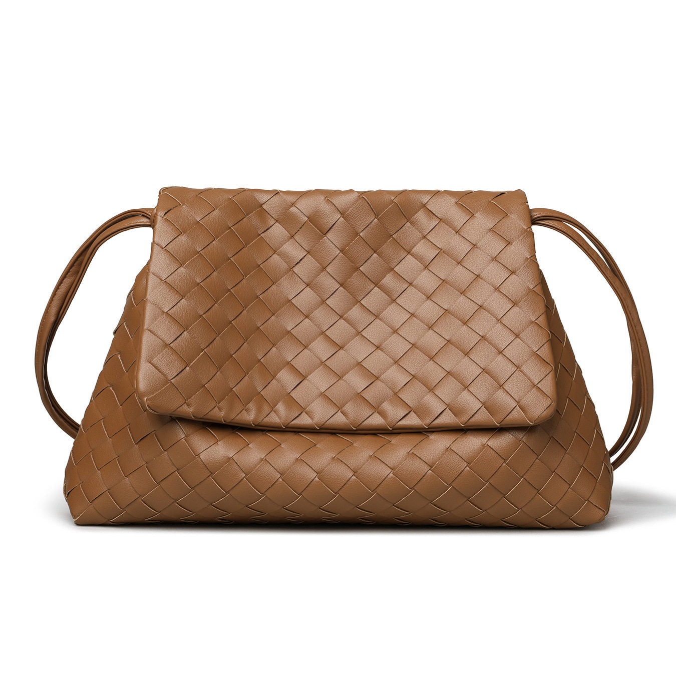 Luxury Handwoven Lambskin Crossbody Bag, Soft Leather Hobo Bag, Designer Craftsmanship Woven Flap Tote for Women
