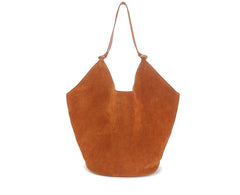 Medium Suede Leather Bucket Bag, Tote Bag