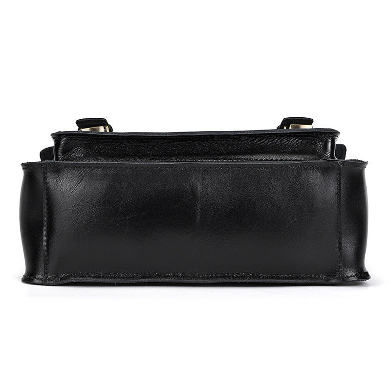 Men's Crazy Horse Leather Crossbody Bag | Vintage Full Grain Cowhide Satchel & Flap Bag