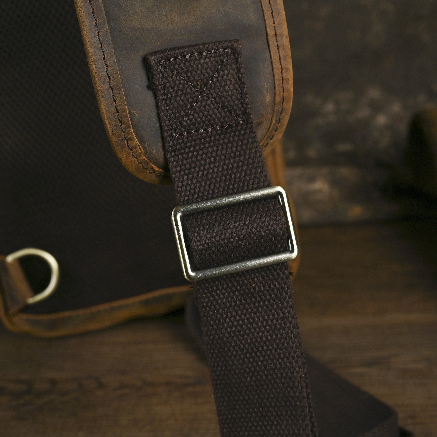 Men's Crazy Horse Leather Vintage Sling Bag — Handmade 3-Way Carry Chest / Shoulder / Backpack
