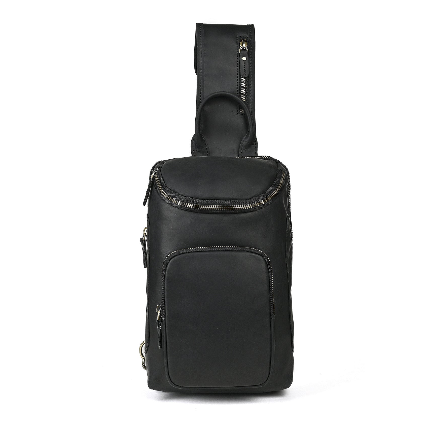 Men's Crazy Horse Leather Vintage Sling Bag — Handmade 3-Way Carry Chest / Shoulder / Backpack