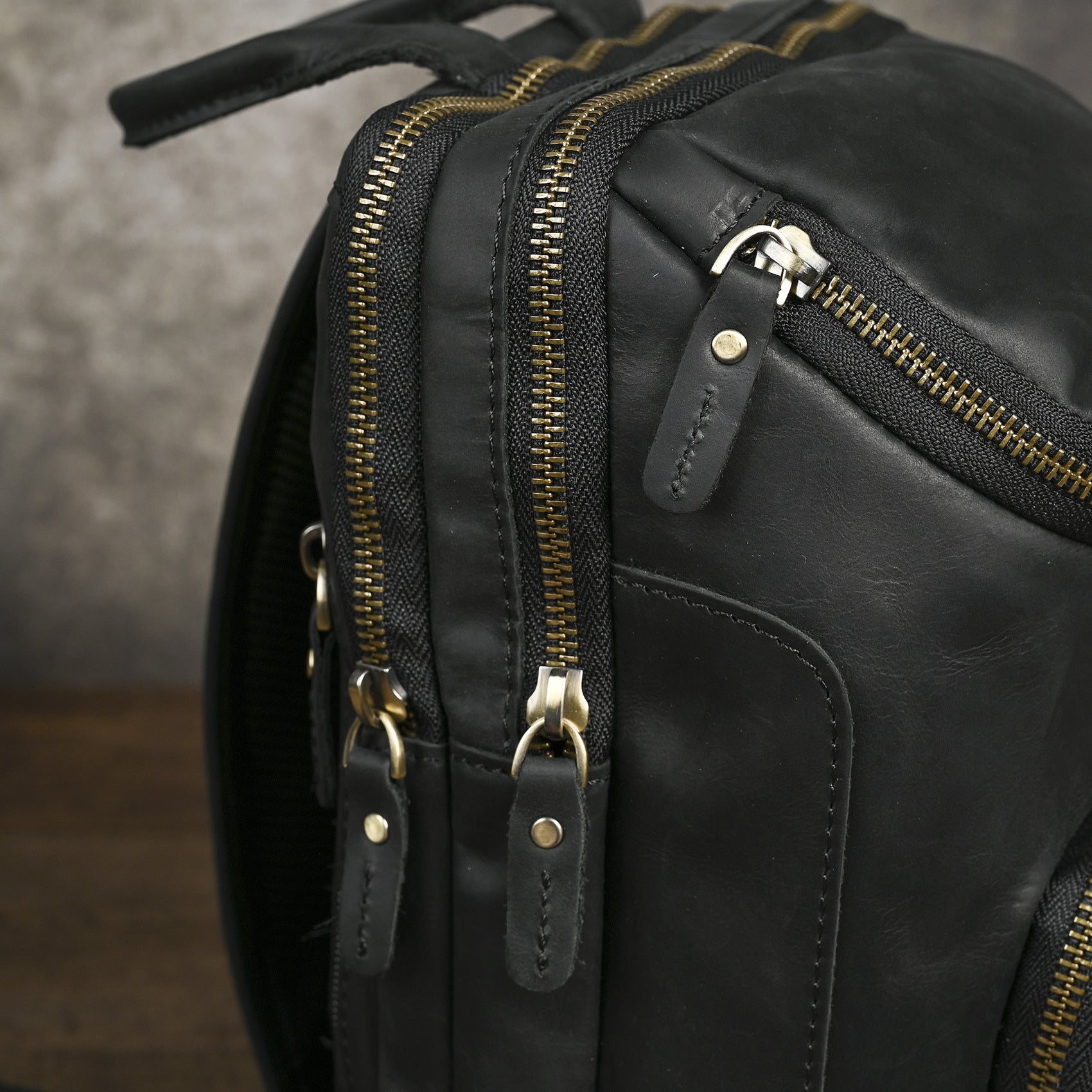 Men's Crazy Horse Leather Vintage Sling Bag — Handmade 3-Way Carry Chest / Shoulder / Backpack