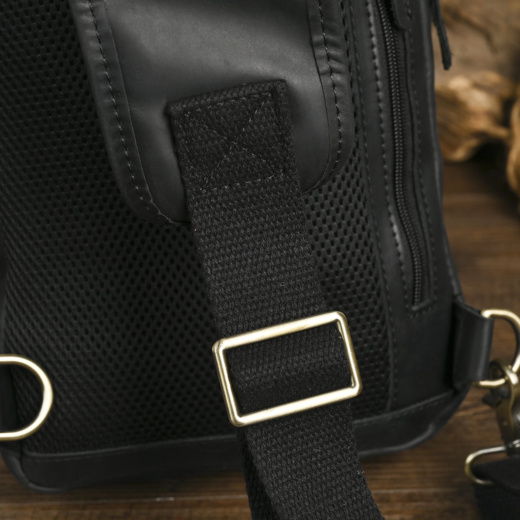 Men's Crazy Horse Leather Vintage Sling Bag — Handmade 3-Way Carry Chest / Shoulder / Backpack