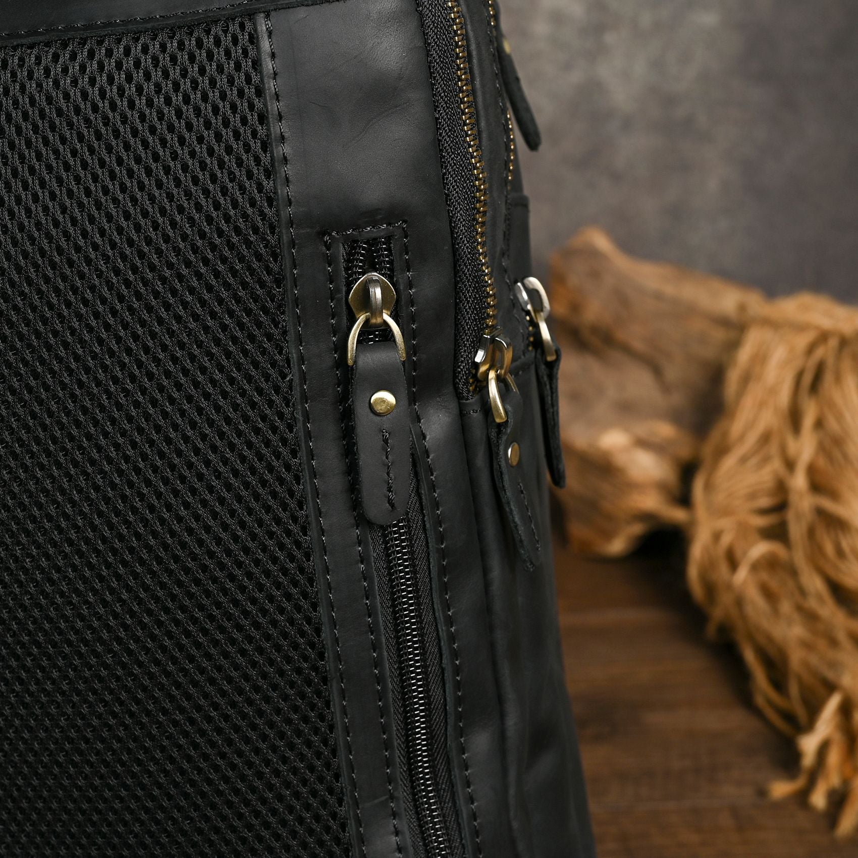 Men's Crazy Horse Leather Vintage Sling Bag — Handmade 3-Way Carry Chest / Shoulder / Backpack