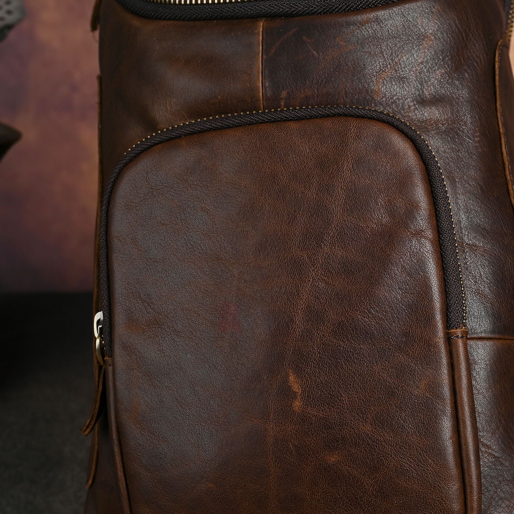 Men's Crazy Horse Leather Vintage Sling Bag — Handmade 3-Way Carry Chest / Shoulder / Backpack