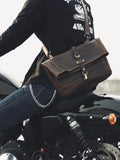 Men's Vintage Crazy Horse Leather Messenger Bag｜Handmade Rugged Fold-Over Motorcycle Crossbody & Commuter Satchel
