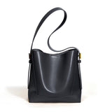 Minimalist Bucket Bag in Genuine Leather | Leather Shoulder Bag Gold Tone, Chic Crossbody Bag, Gift for Her