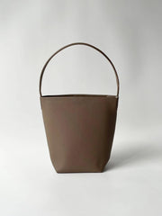 Minimalist Classic Leather Bucket Bag | Large Leather Tote Bag | Fashion Shoulder Bag, Tan Mummy Bag, Everyday Bag, Unisex Bag