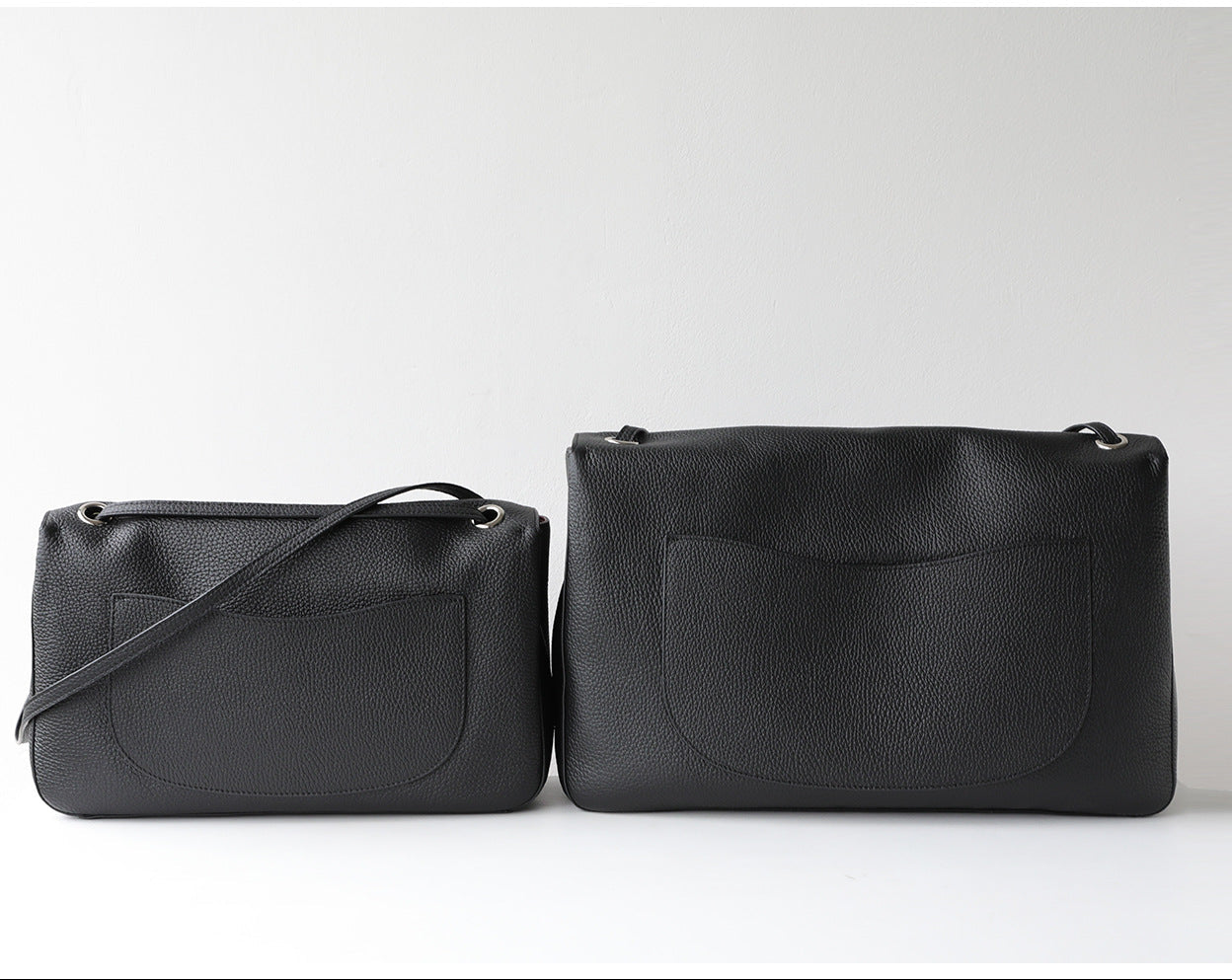 Minimalist Commuter Leather Shoulder Bag | Top Grain Cowhide Handbag with Twist-Lock Closure