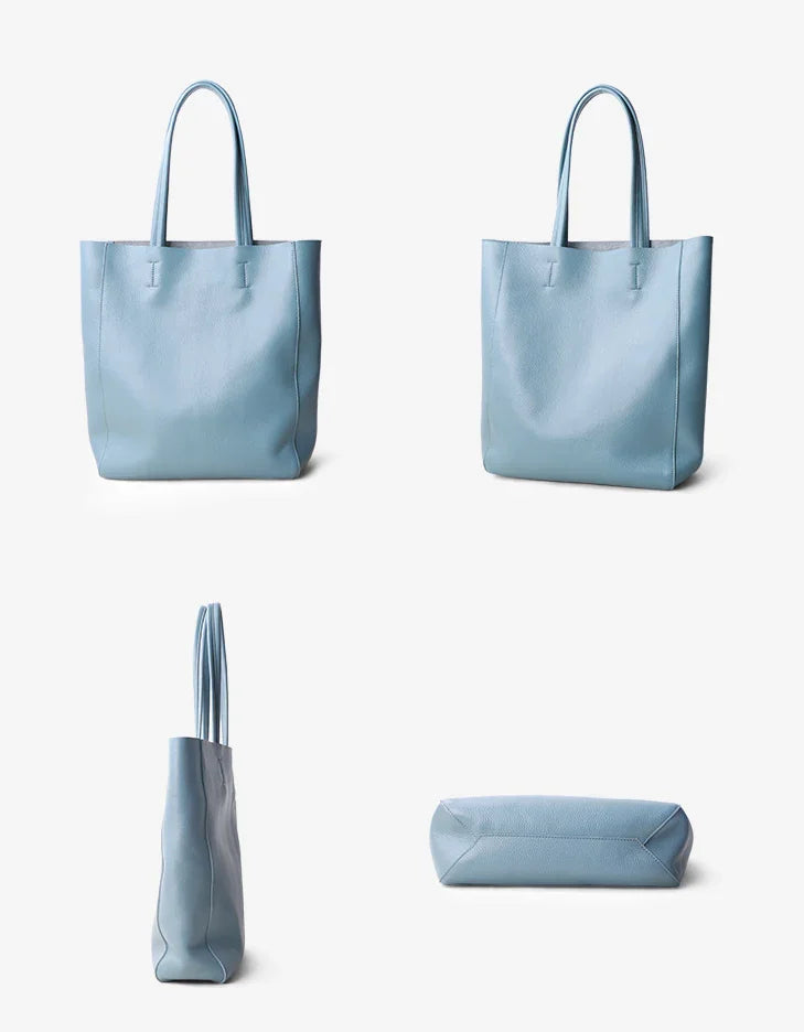 Minimalist Leather Tote Bag, Classic Leather Tote, Everyday Use Tote Bag, Laptop Work Student Bag, Leather Shoulder Bag, Mother’s Day Gift