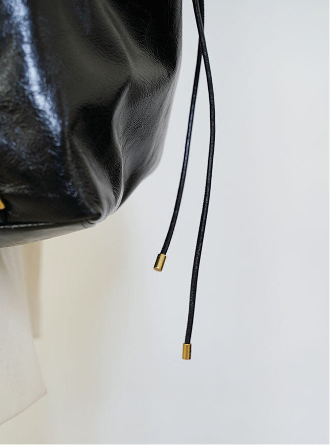 Minimalist Lightweight Oiled Cowhide Leather Versatile Backpack & Shoulder Bucket Bag, Crossbody Tote and Bucket Bag For Women