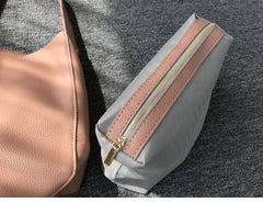Minimalist Pebbled Cowhide Leather Bucket  Bag, Wide Shoulder Strap Bucket Bag