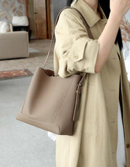 Minimalist Pebbled Leather Bucket Bag | Handcrafted Genuine Leather Shoulder Bag, Chic Crossbody Bag, Gift for Her