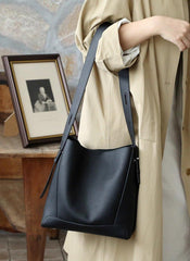 Minimalist Pebbled Leather Bucket Bag | Handcrafted Genuine Leather Shoulder Bag, Chic Crossbody Bag, Gift for Her