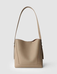 Minimalist Pebbled Leather Bucket Bag | Handcrafted Genuine Leather Shoulder Bag, Chic Crossbody Bag, Gift for Her