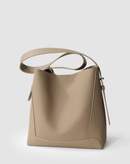 Minimalist Pebbled Leather Bucket Bag | Handcrafted Genuine Leather Shoulder Bag, Chic Crossbody Bag, Gift for Her