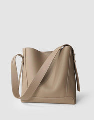 Minimalist Pebbled Leather Bucket Bag | Handcrafted Genuine Leather Shoulder Bag, Chic Crossbody Bag, Gift for Her