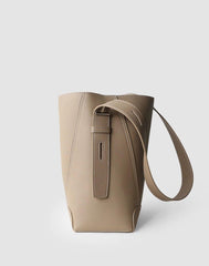 Minimalist Pebbled Leather Bucket Bag | Handcrafted Genuine Leather Shoulder Bag, Chic Crossbody Bag, Gift for Her