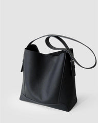 Minimalist Pebbled Leather Bucket Bag | Handcrafted Genuine Leather Shoulder Bag, Chic Crossbody Bag, Gift for Her