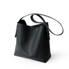 Minimalist Pebbled Leather Bucket Bag | Handcrafted Genuine Leather Shoulder Bag, Chic Crossbody Bag, Gift for Her