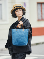 Minimalist Vintage  Cowhide Leather Bucket Bag,  HandmadeTote Shoulder Bag for Women, Elegant Everyday & Wedding Purse